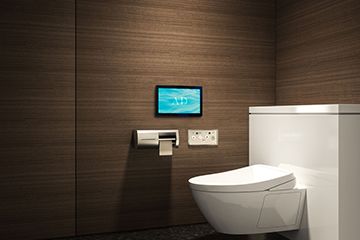 オフィスにトイレ混雑防止メディアサービスを導入